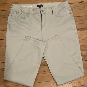 NYDJ Clarissa Ankle Jeans Clay Khaki Tan Mid Rise Stretch Size 14. Inseam 27".